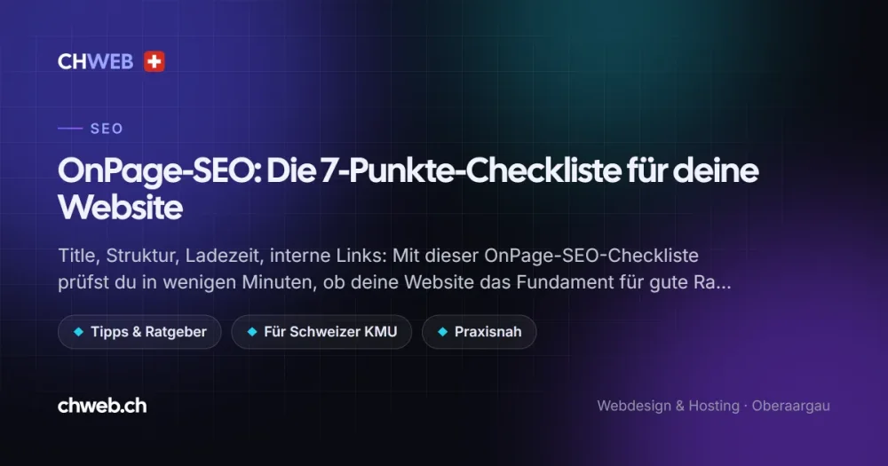OnPage-SEO: Die 7-Punkte-Checkliste für deine Website