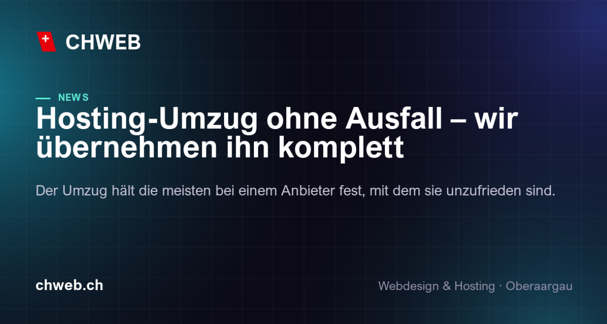 Wir übernehmen deinen Hosting-Umzug – komplett und ohne Ausfall