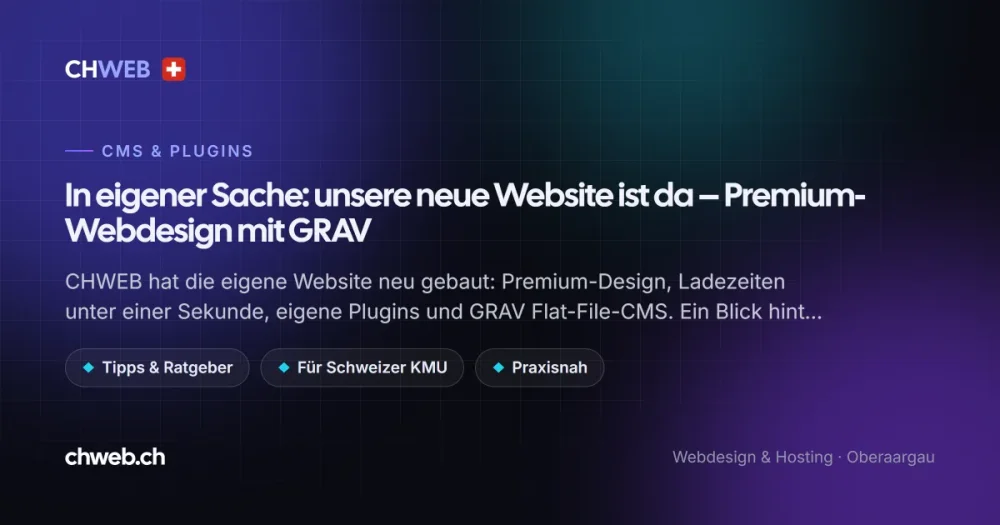 In eigener Sache: unsere neue Website ist da – Premium-Webdesign mit GRAV