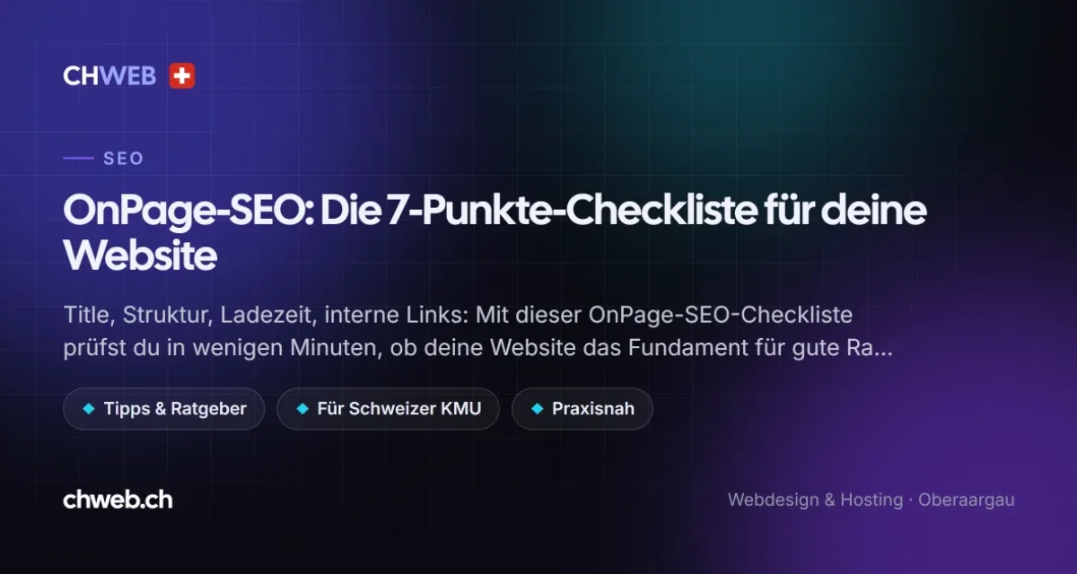 OnPage-SEO: Die 7-Punkte-Checkliste für deine Website