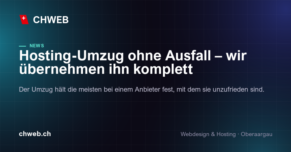 Wir übernehmen deinen Hosting-Umzug – komplett und ohne Ausfall