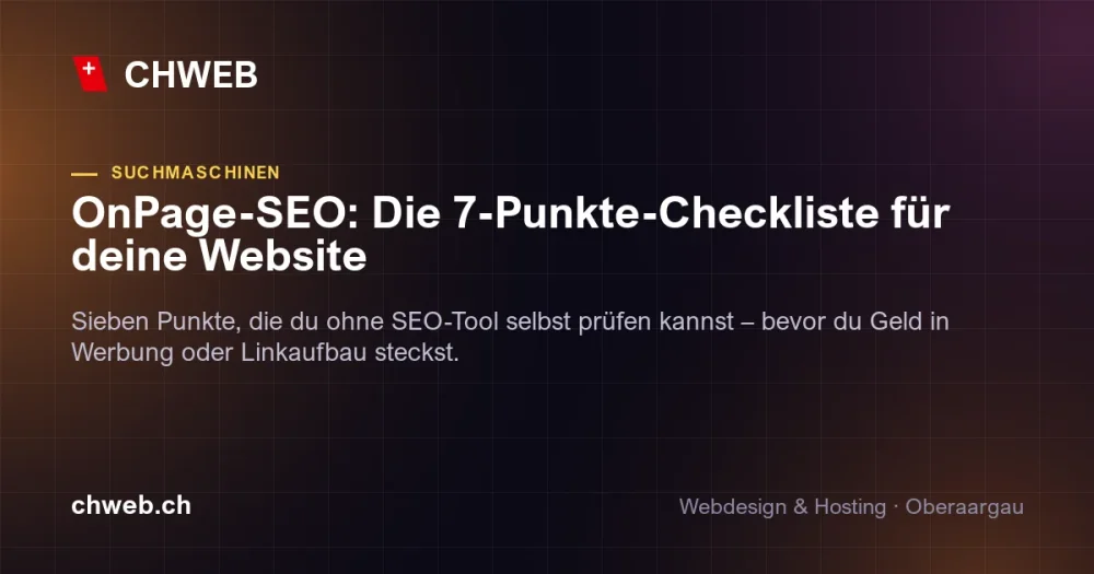 OnPage-SEO: Die 7-Punkte-Checkliste für deine Website